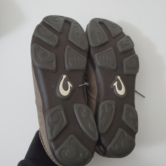 Olukai Hamakua Poko Men Leather Brown Slip On Shoe Mocassin 11.5 Lace Up… - Picture 5 of 7